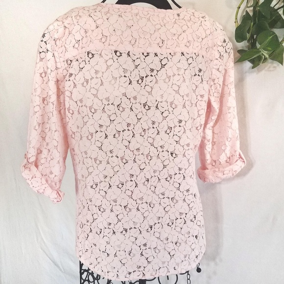 **SOLD** Pink Lace NY&Co Button Down Shirt - Picture 5 of 6